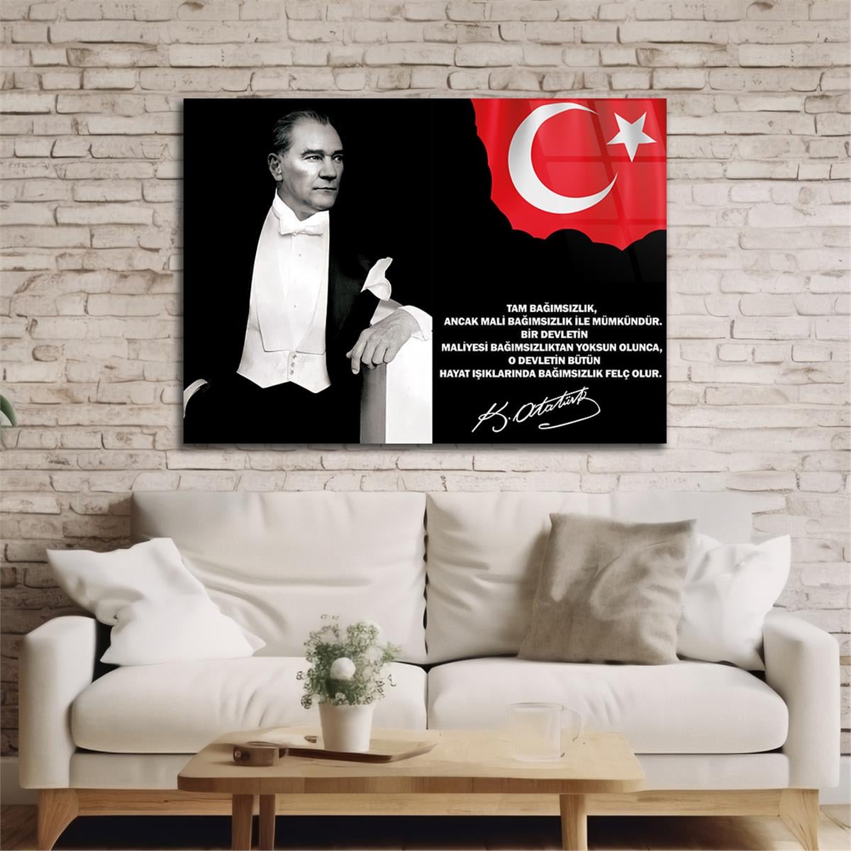 MUSTAFA KEMAL ATATÜRK Tempered Glass Wall Art 