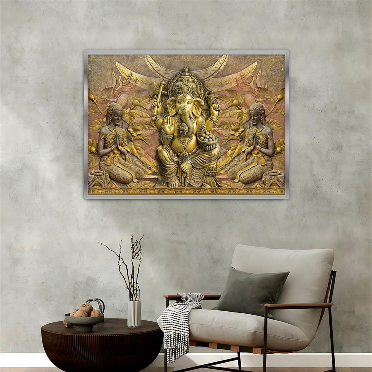 Aluminum-Framed Art-Themed Tempered Glass Wall Art 132