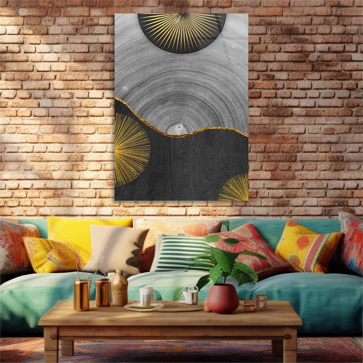 Dikey Sanat Temalı Cam Tablo 291