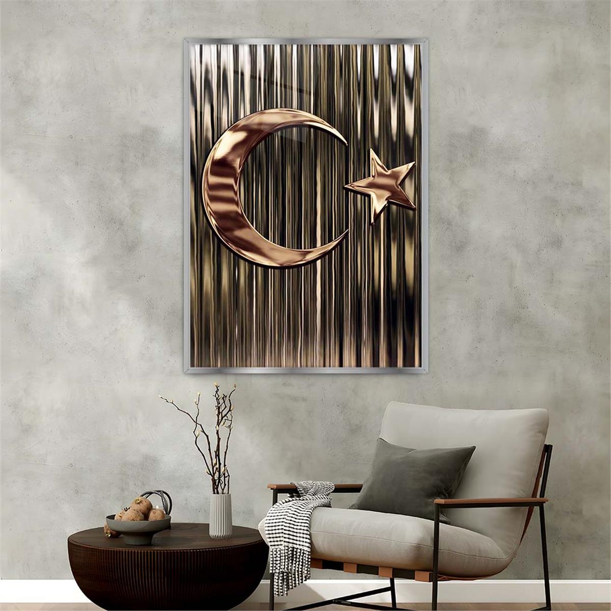 Aluminum-Framed National-Themed Tempered Glass Wall Art 076