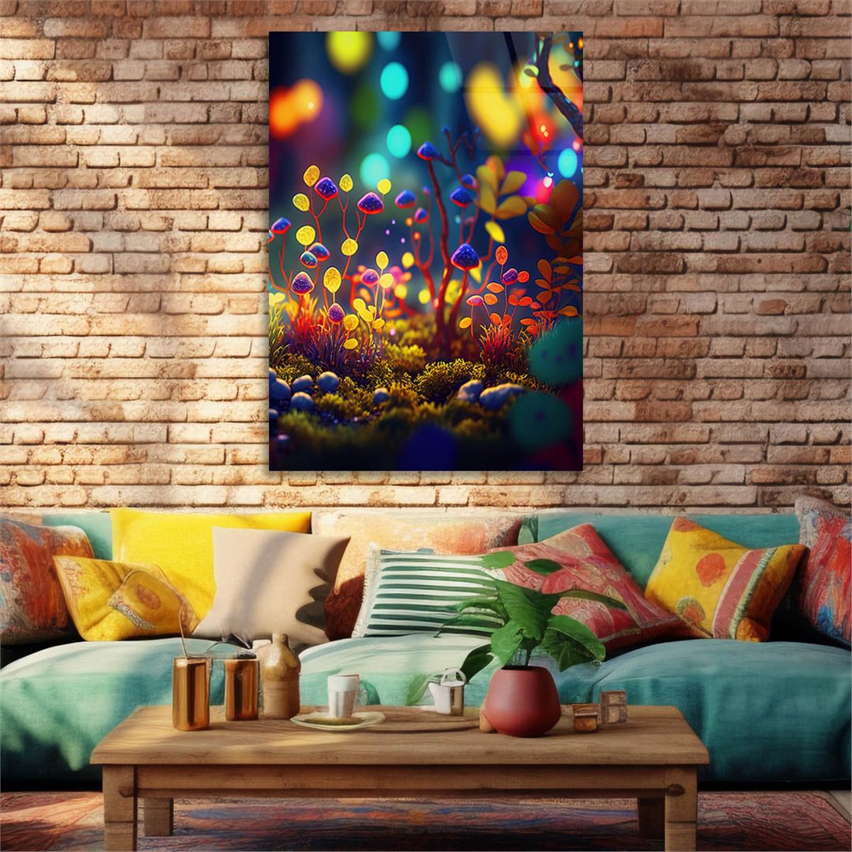 Dikey Sanat Temalı Cam Tablo 367