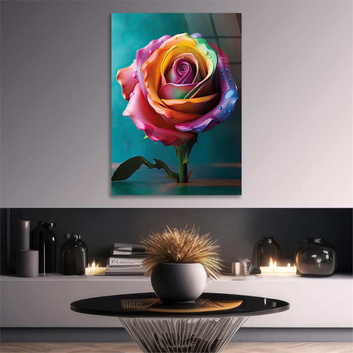 Vertical Tempered Glasss Wall Arts Natured-Themed134