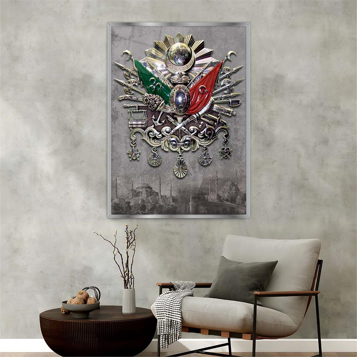 Aluminum-Framed National-Themed Tempered Glass Wall Art 033