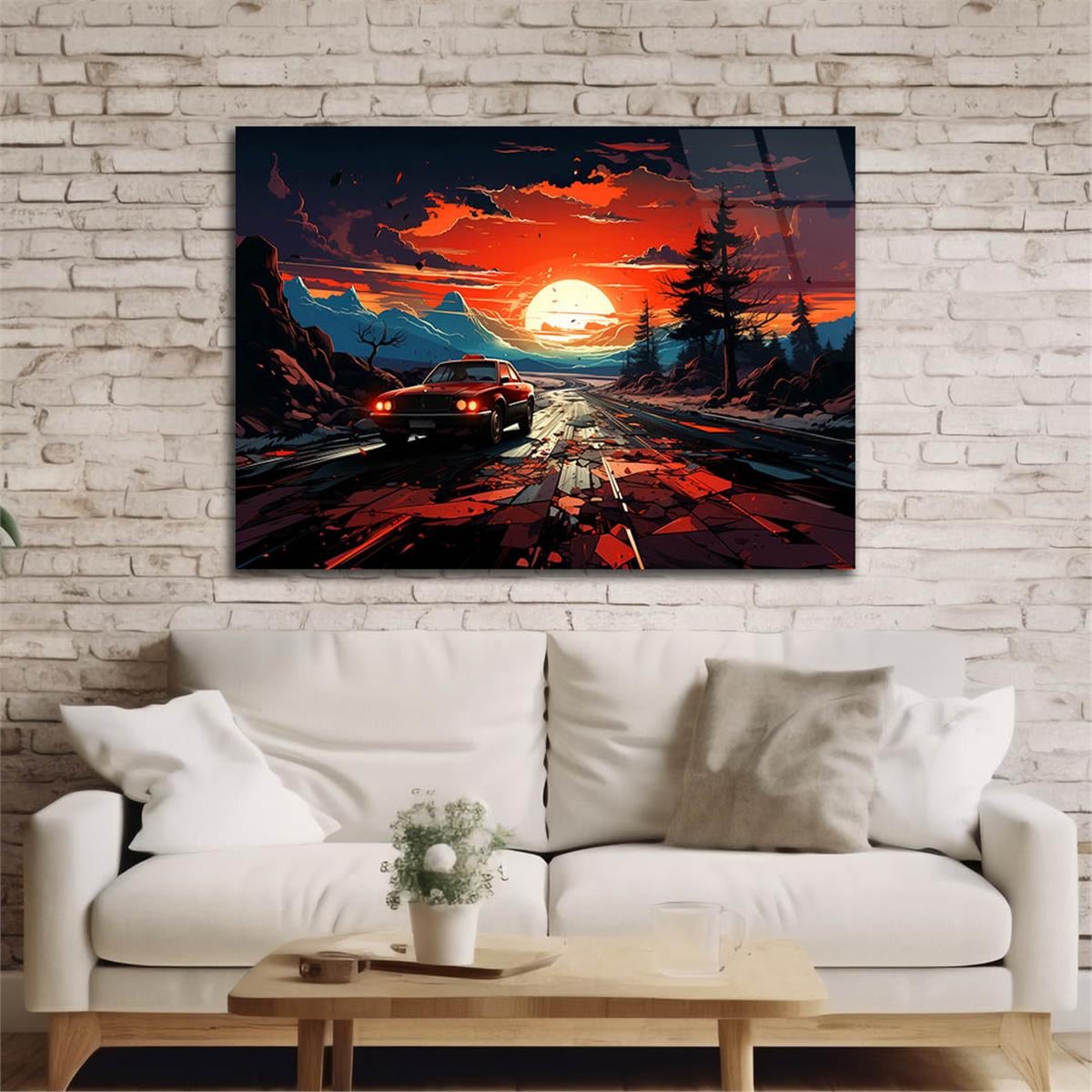 Horizontal Art-Themed Tempered Glass Wall Art 573