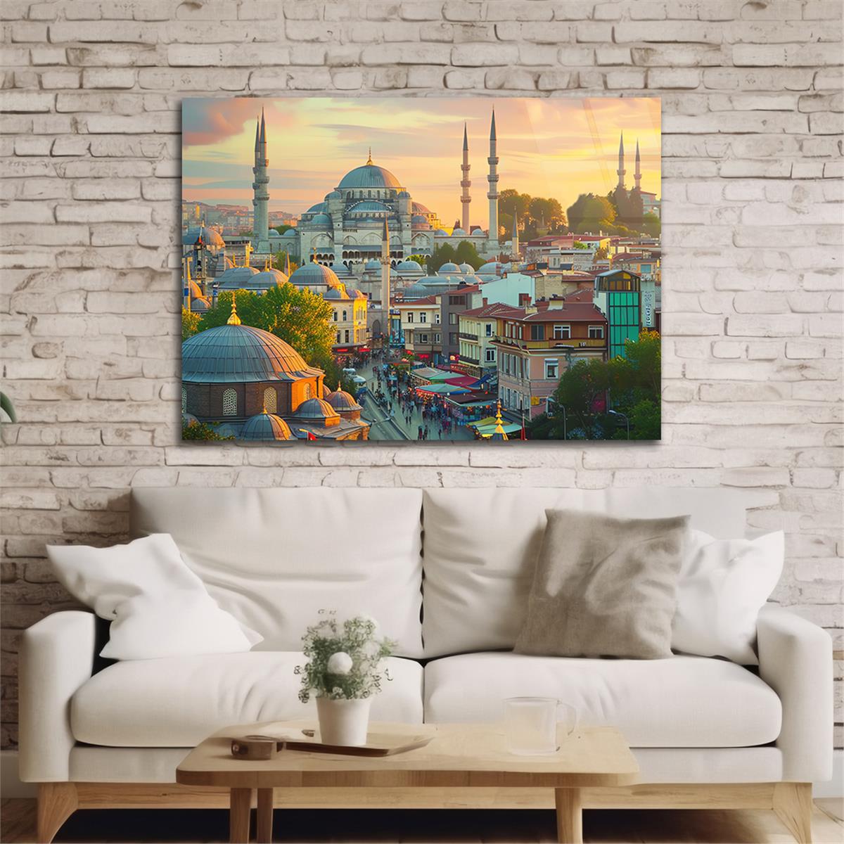 Yatay Dini Temalı Cam Tablo 169