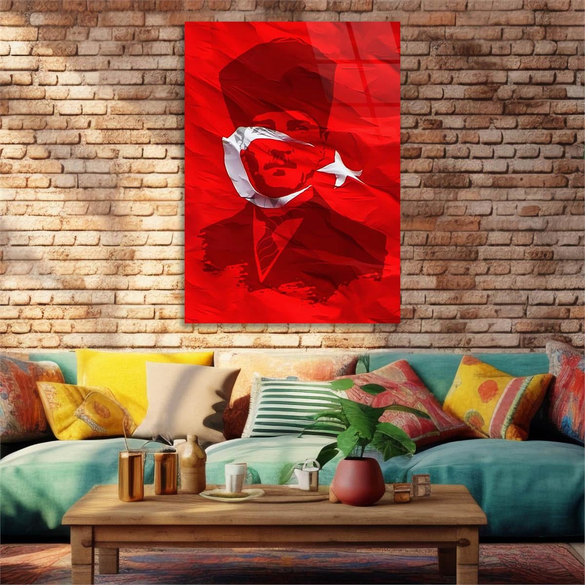 Dikey VatanTemalı Cam Tablo 161