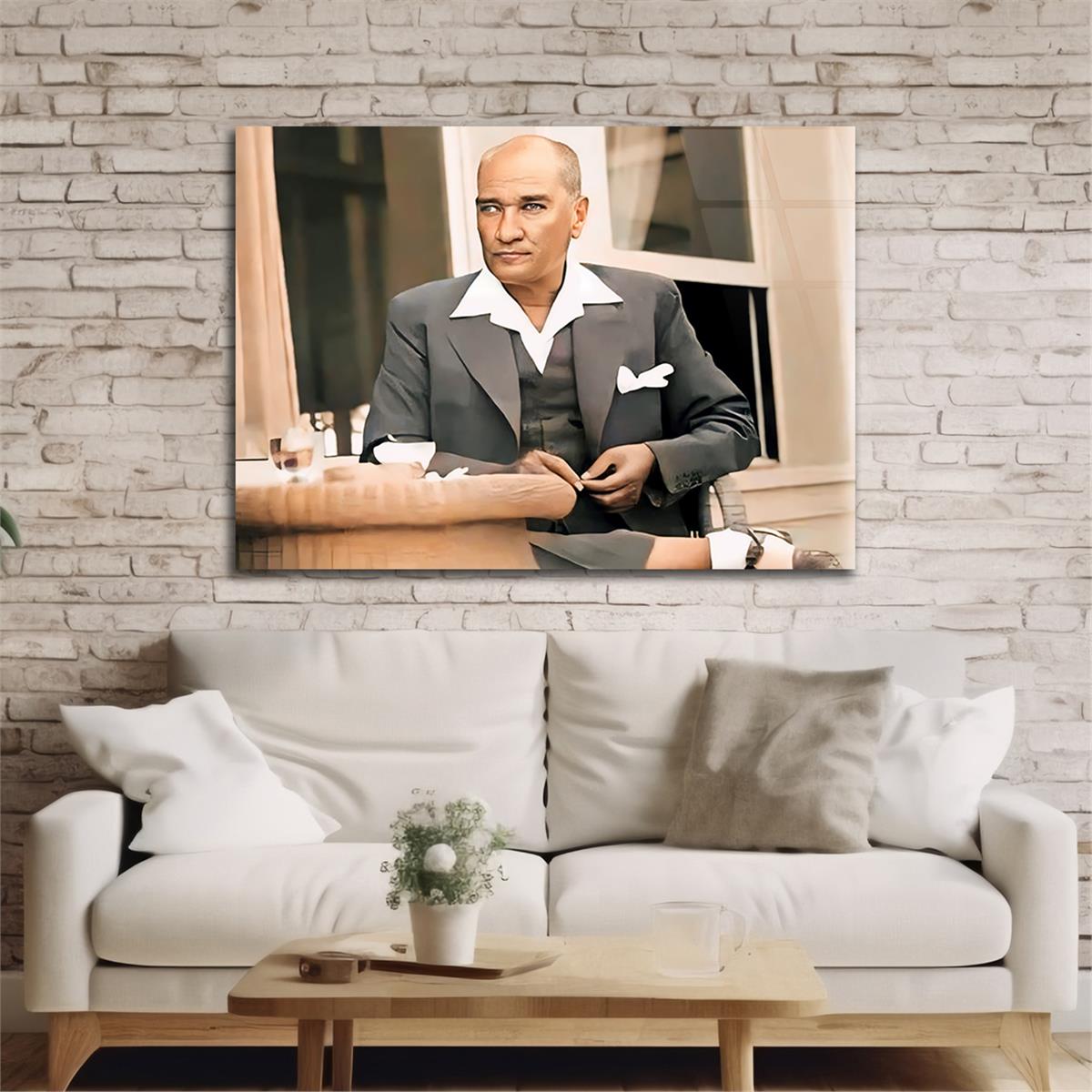 Yatay VatanTemalı Cam Tablo 098