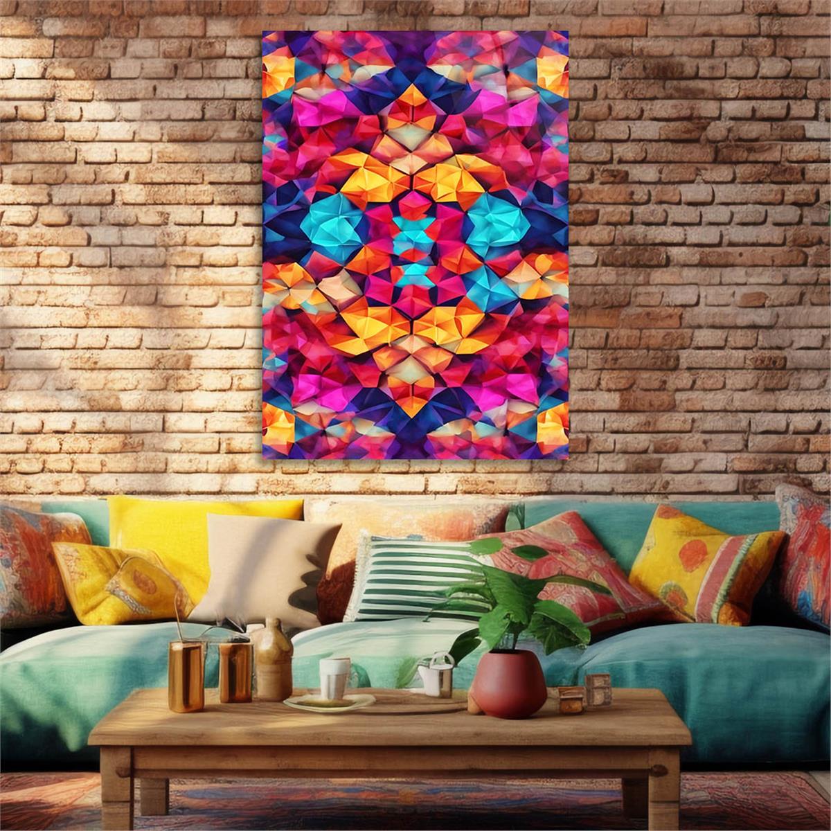 Dikey Sanat Temalı Cam Tablo 515