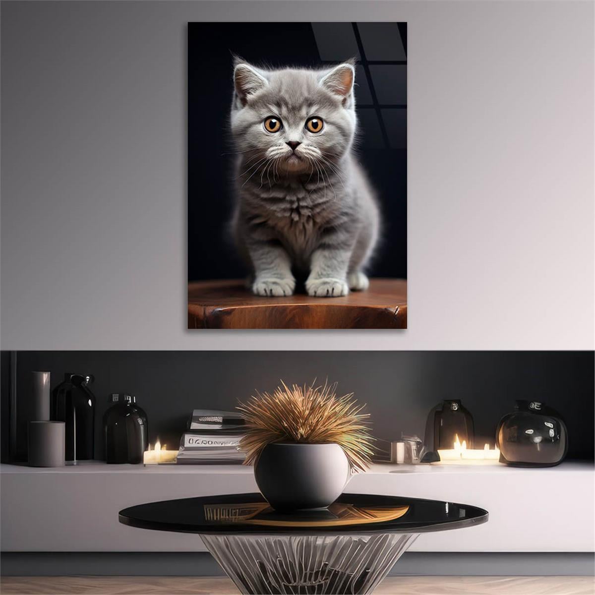 Dikey Doğa Temalı Cam Tablo 416