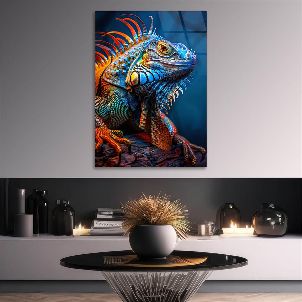 Dikey Doğa Temalı Cam Tablo 404