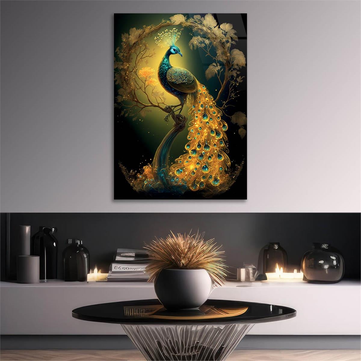 Vertical Tempered Glasss Wall Arts Natured-Themed188