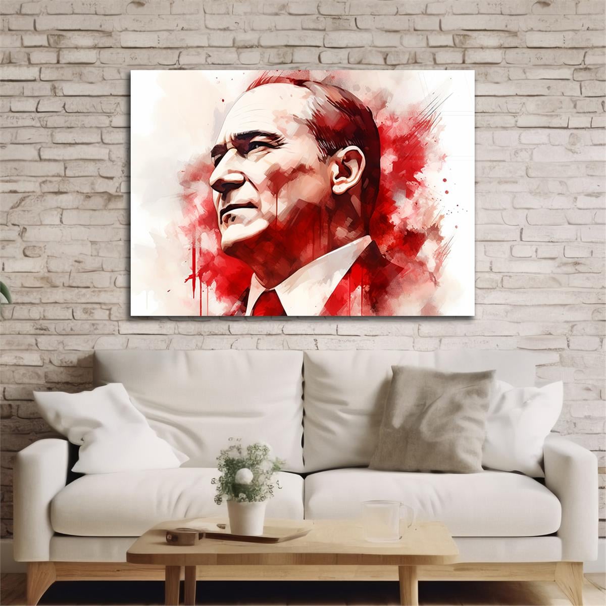 Yatay VatanTemalı Cam Tablo 114