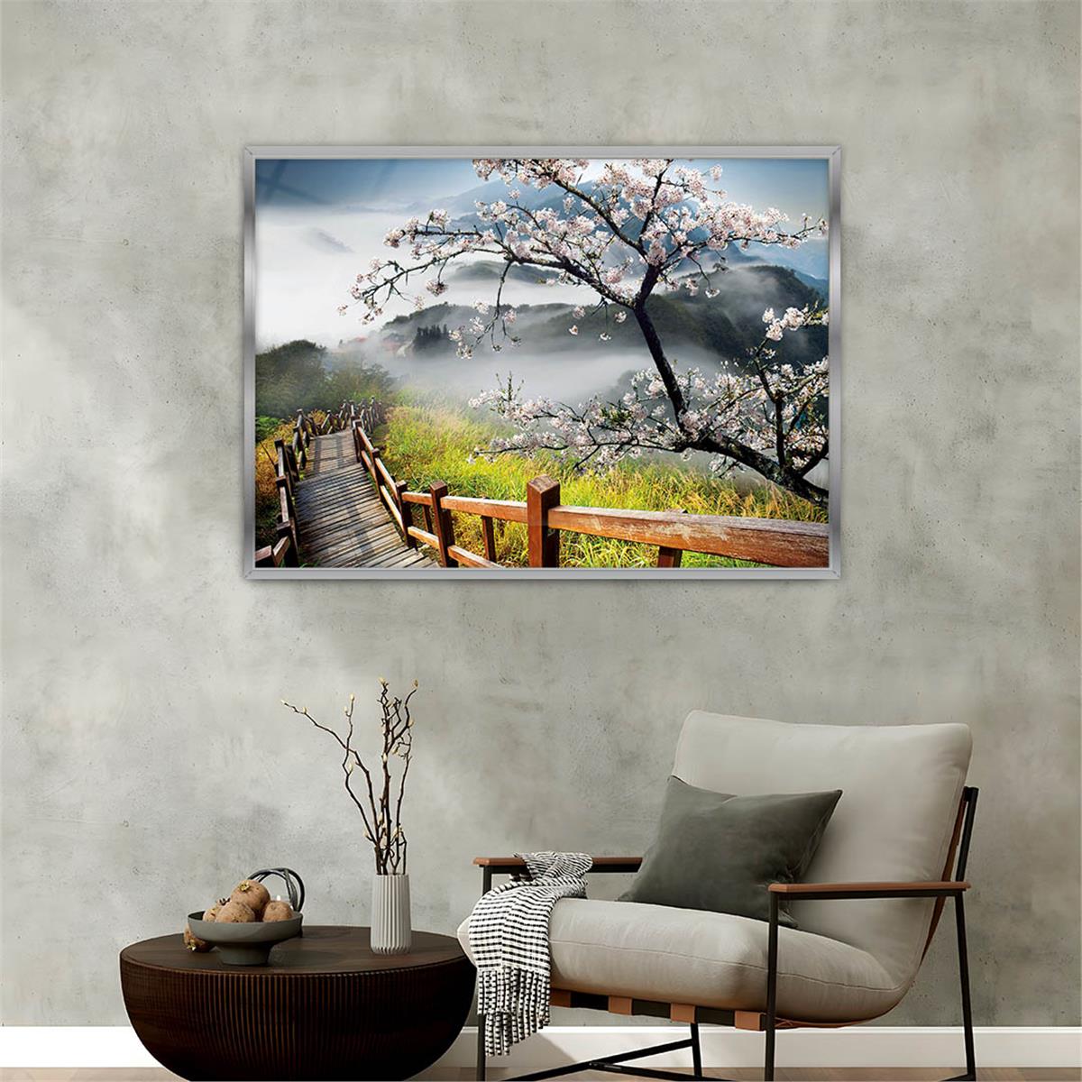 bedrucktes Glas mit Aluminiumrahmen und Natur Themen 