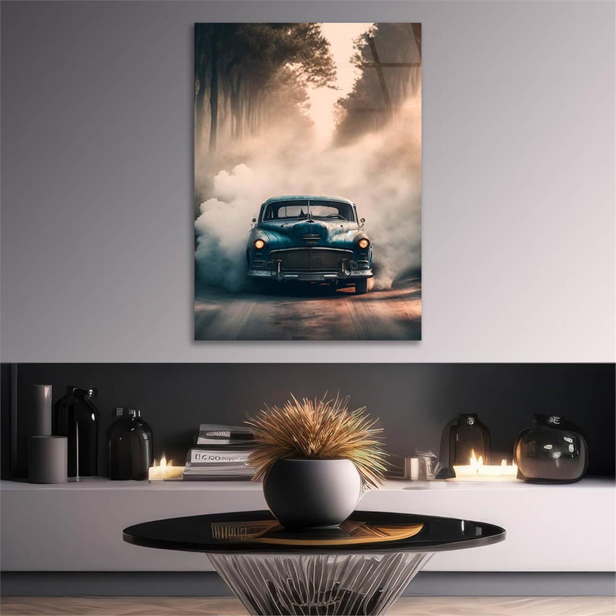 Dikey Doğa Temalı Cam Tablo 250