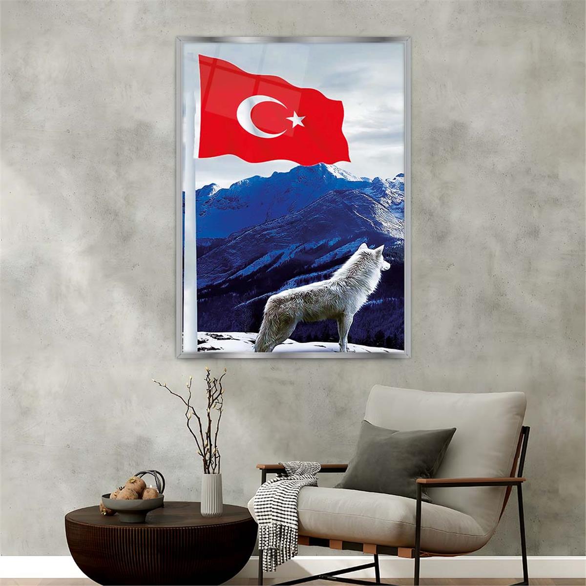 Aluminum-Framed National-Themed Tempered Glass Wall Art 083