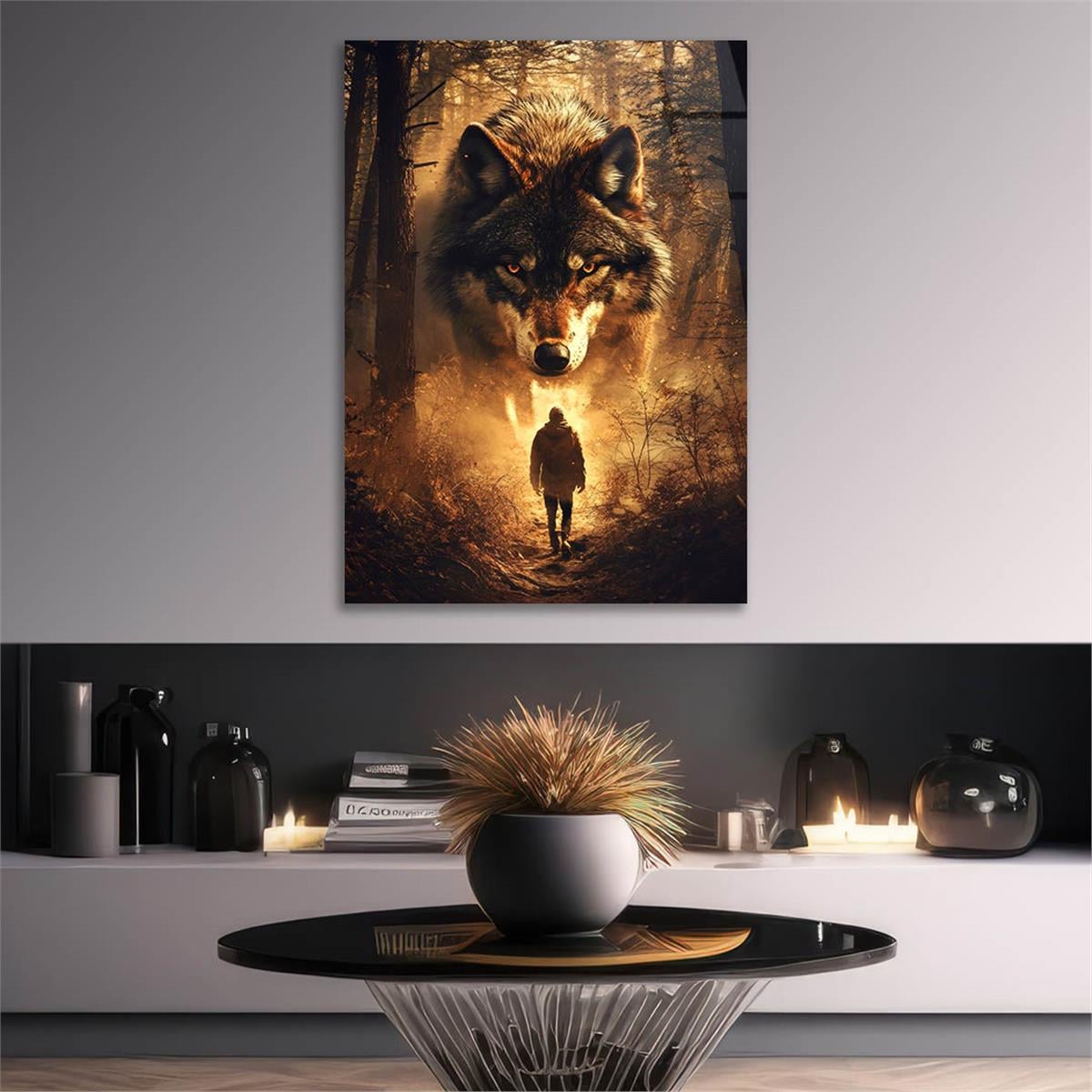 Dikey Doğa Temalı Cam Tablo 439