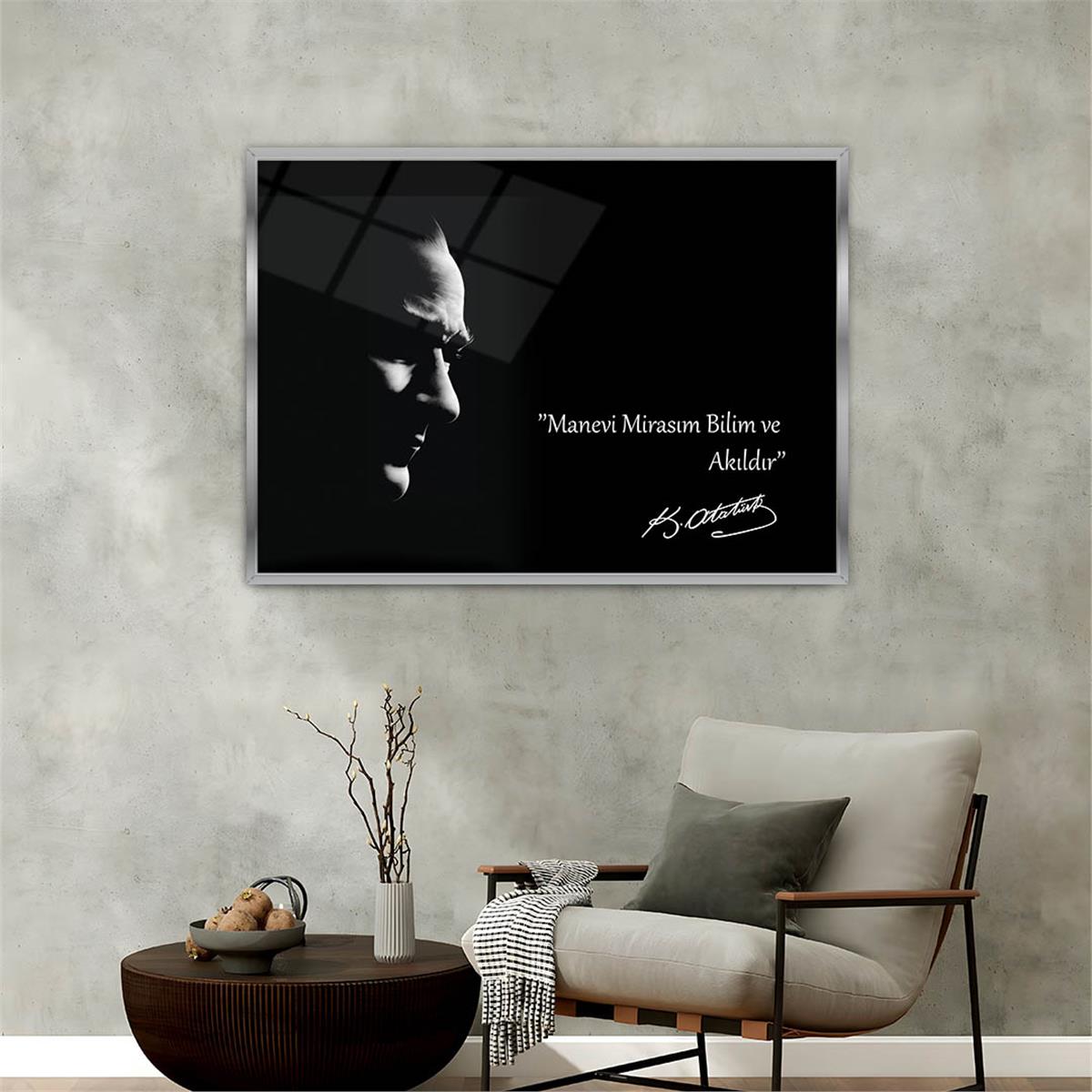 Aluminum-Framed National-Themed Tempered Glass Wall Art 082