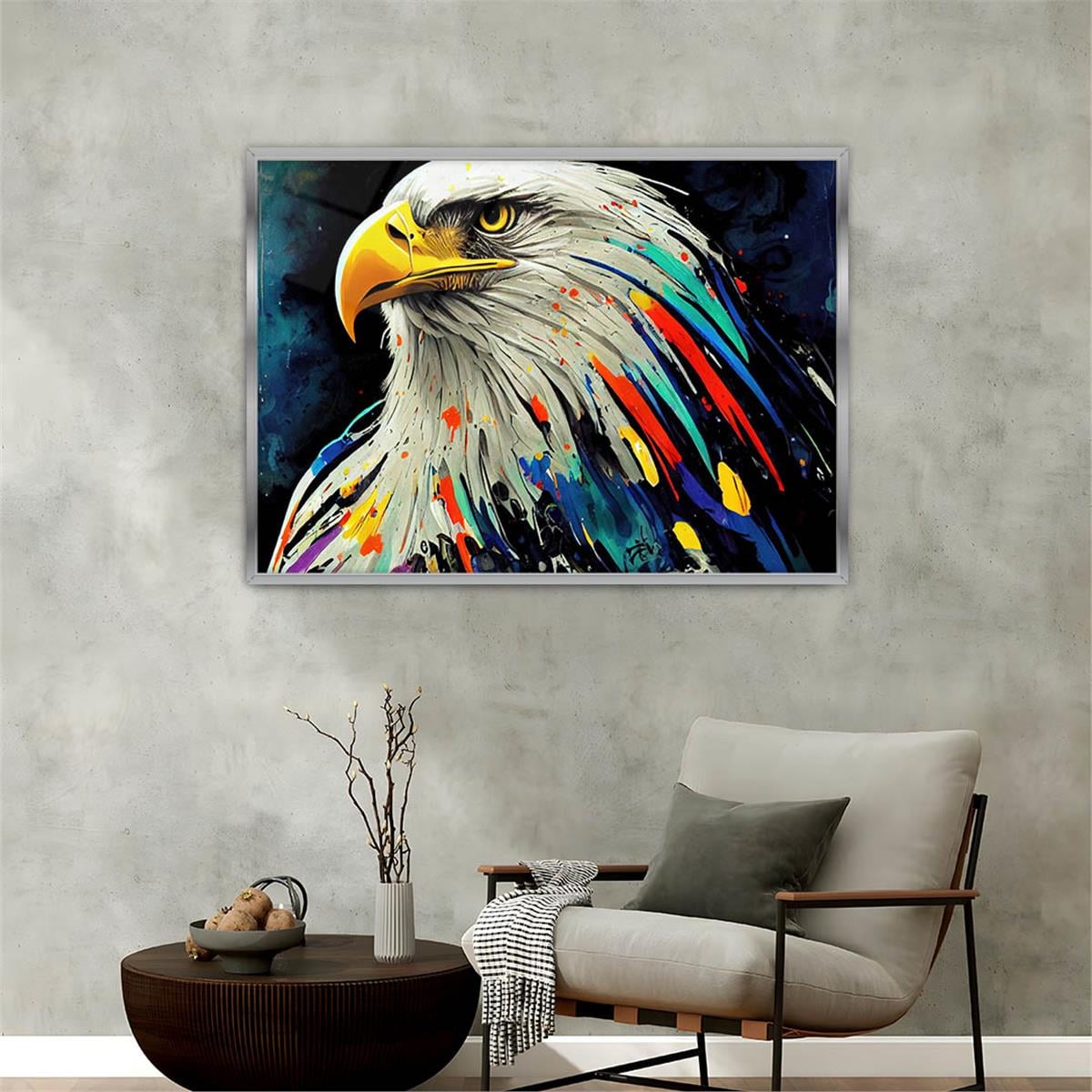 Aluminum-Framed Natured-Themed Tempered Glass Wall Art 017