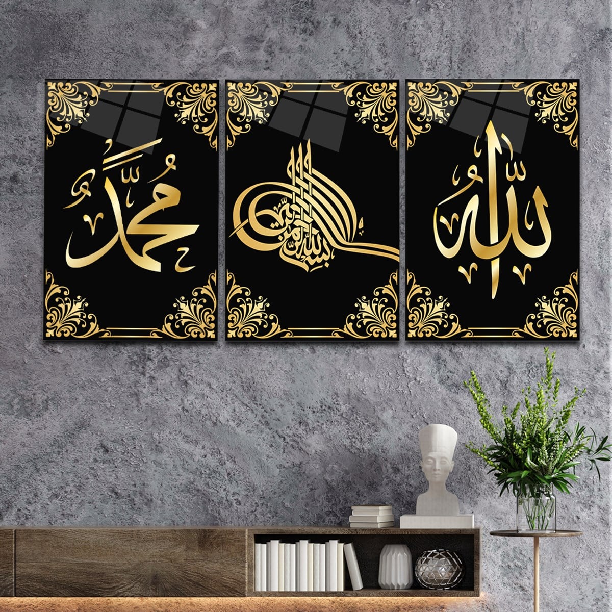 Tempered Glasss Wall Arts Religious-Themed Set