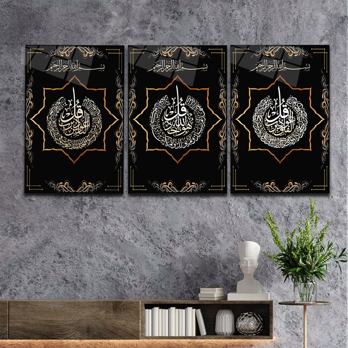 Tempered Glasss Wall Arts Religious-Themed Set