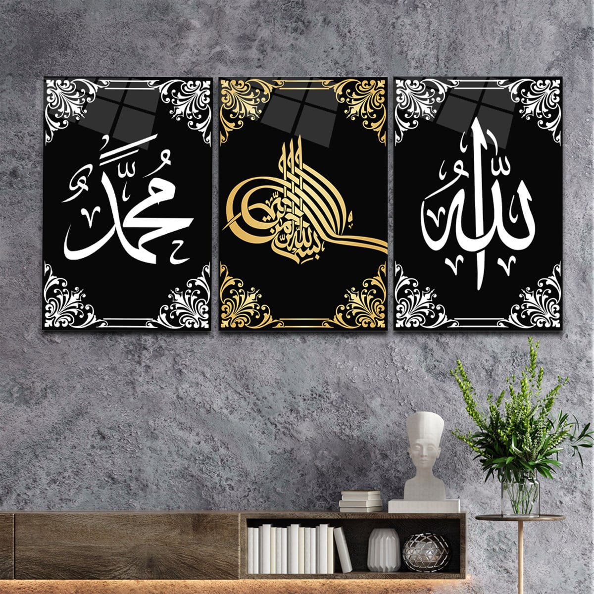 Tempered Glasss Wall Arts Religious-Themed Set