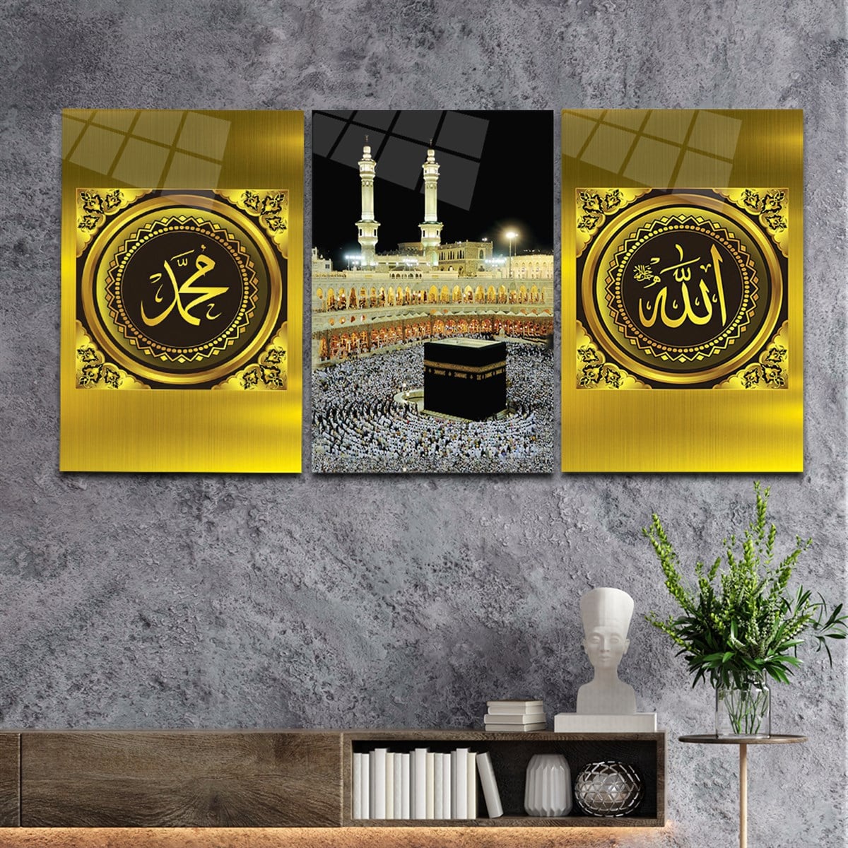 Tempered Glasss Wall Arts Religious-Themed Set