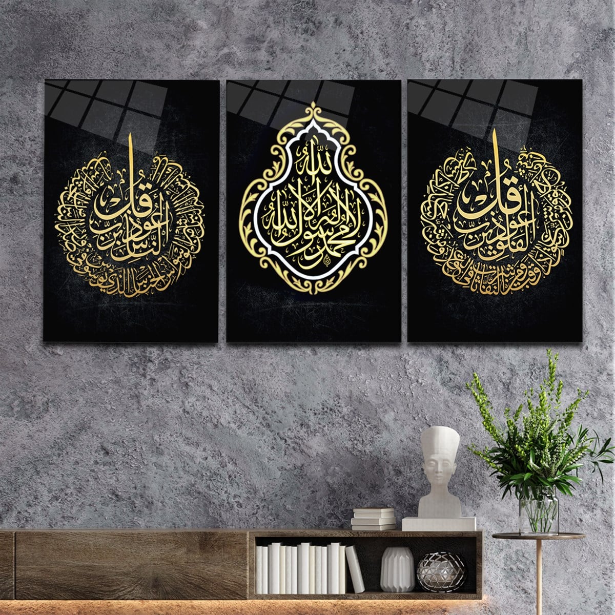 Tempered Glasss Wall Arts Religious-Themed Set