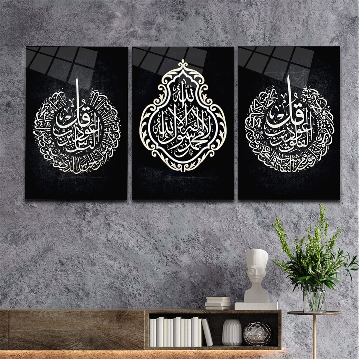 Tempered Glasss Wall Arts Religious-Themed Set