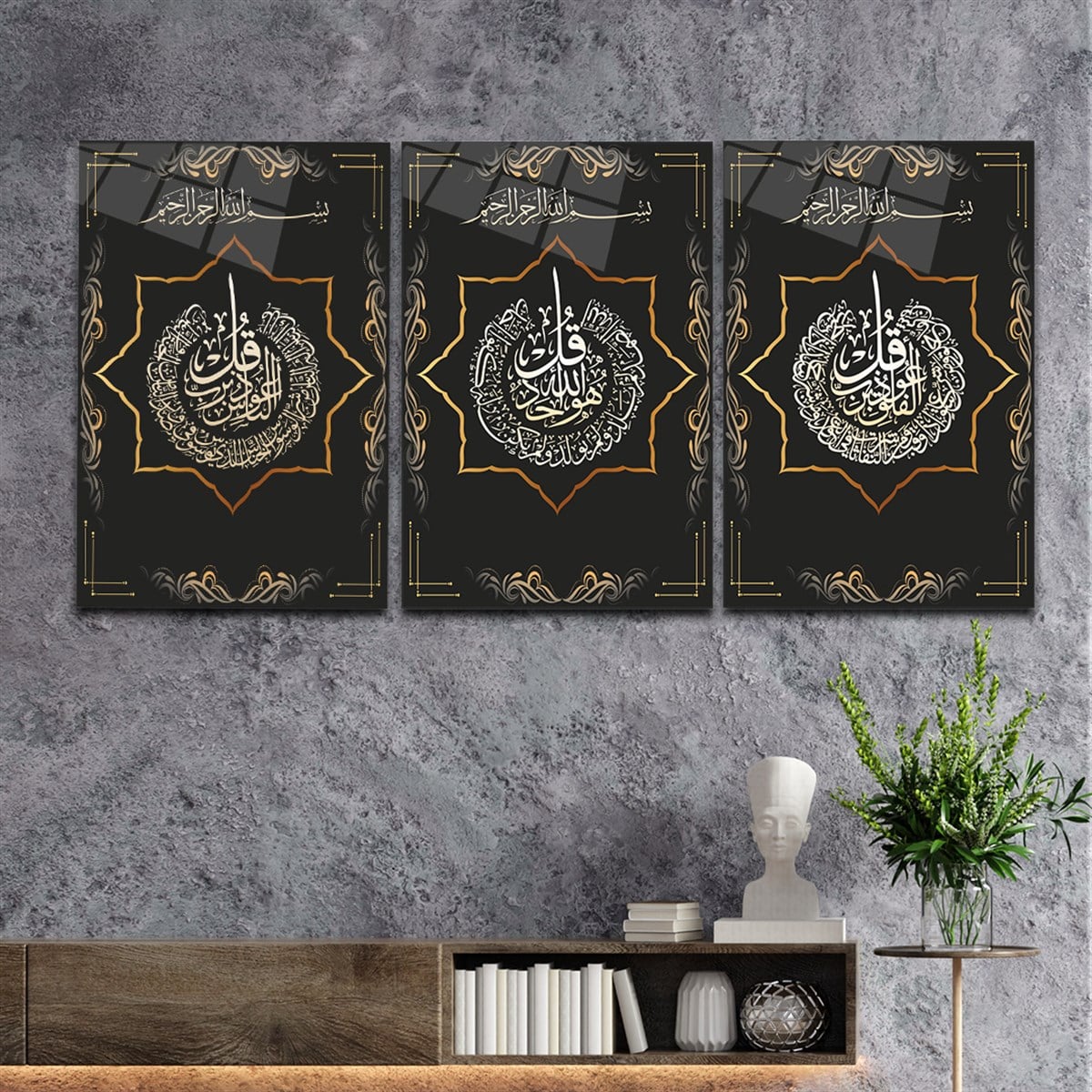 Tempered Glasss Wall Arts Religious-Themed Set