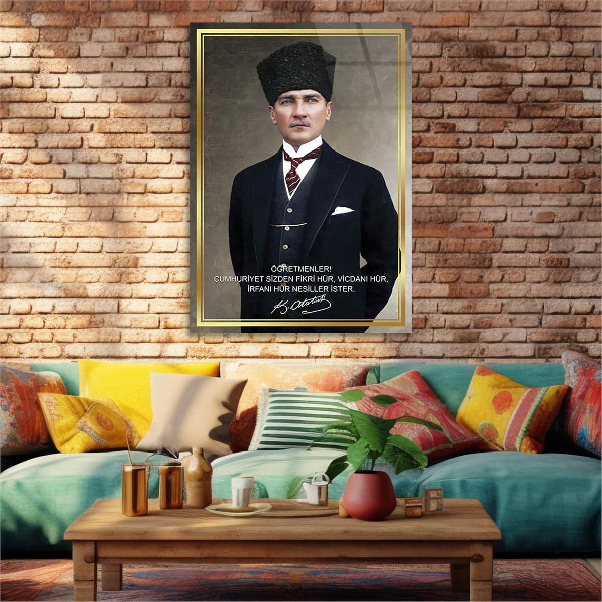 Dikey VatanTemalı Cam Tablo 210