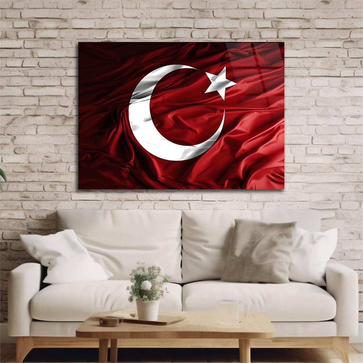 Yatay VatanTemalı Cam Tablo 107