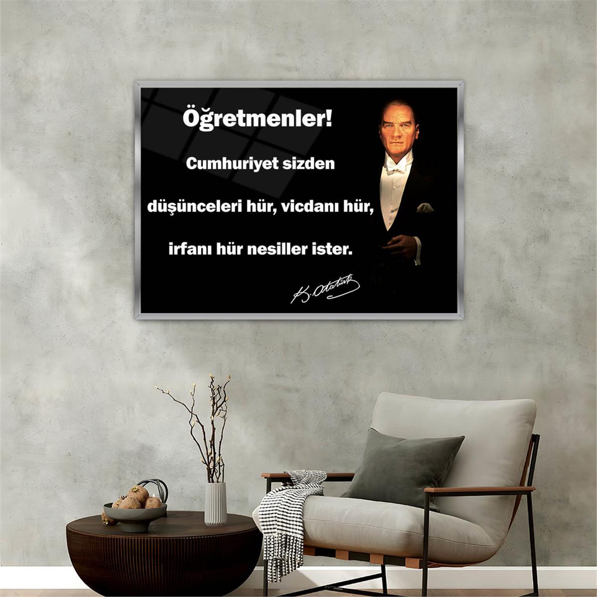 Aluminum-Framed National-Themed Tempered Glass Wall Art 036