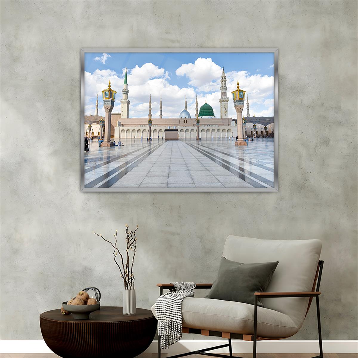 Tableau en verre à thème religieux avec cadre en aluminium  072