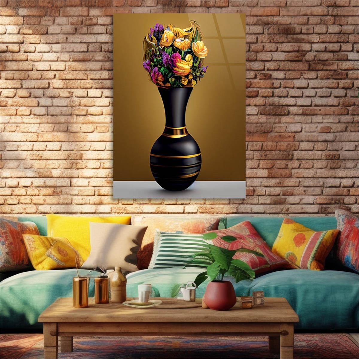 Vertical Tempered Glasss Wall Arts Art-Themed265