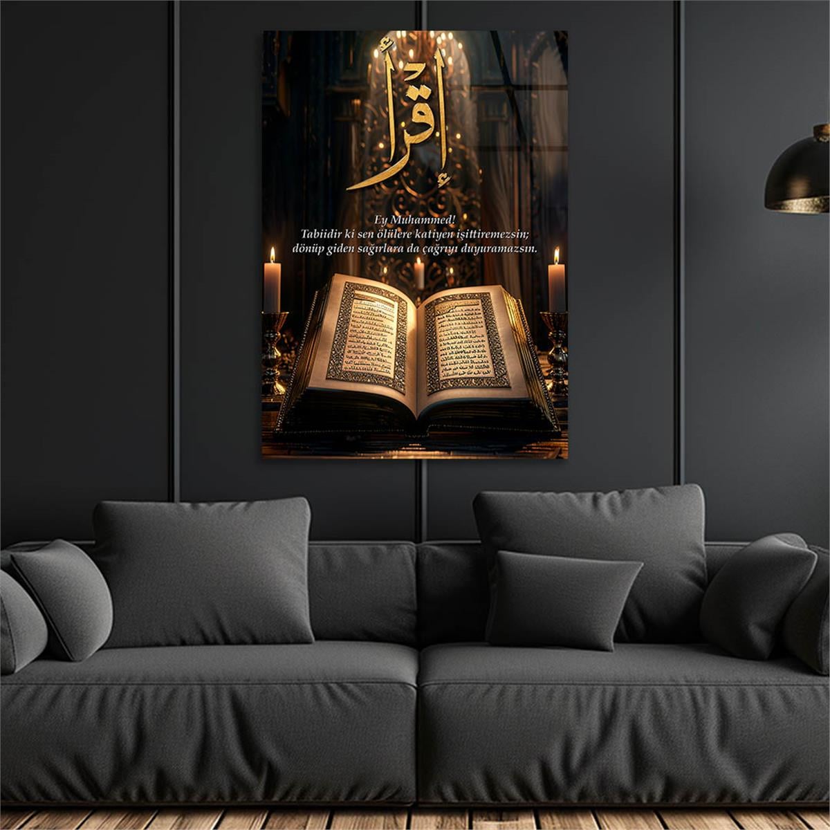 Dikey Dini Temalı Cam Tablo 304