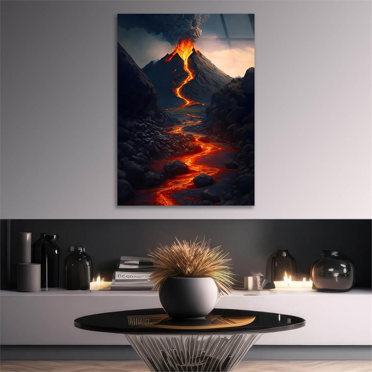 Dikey Doğa Temalı Cam Tablo 290