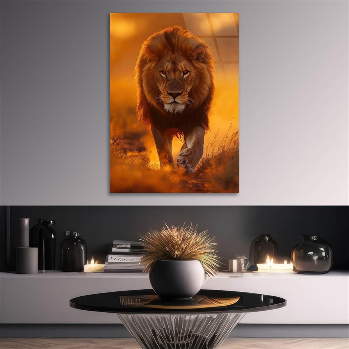 Dikey Doğa Temalı Cam Tablo 342