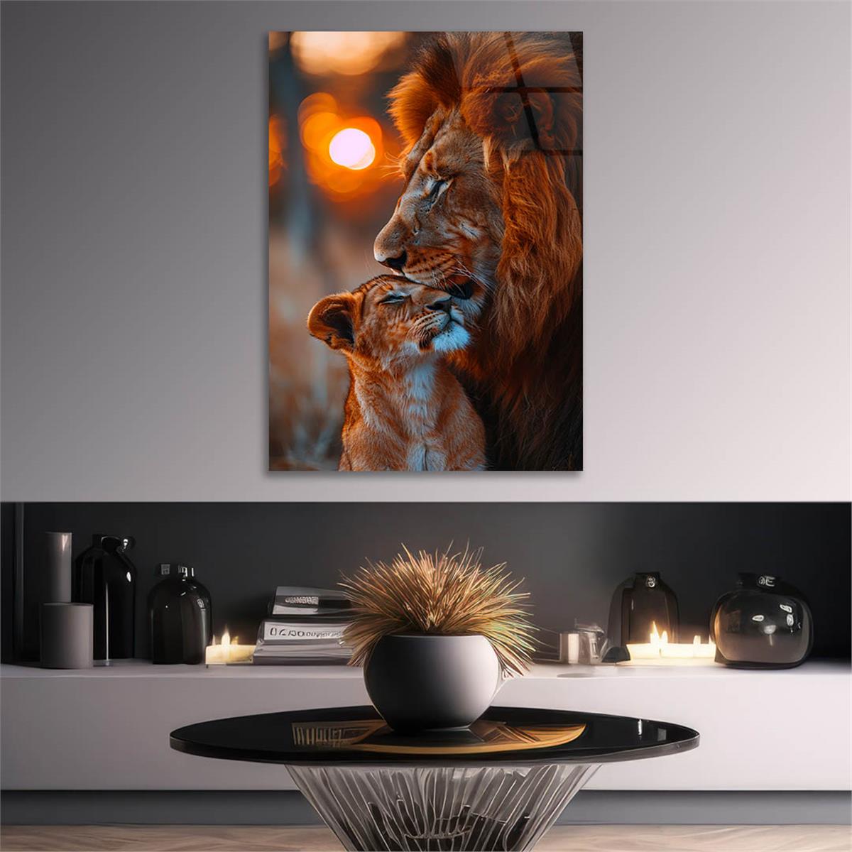 Dikey Doğa Temalı Cam Tablo 312