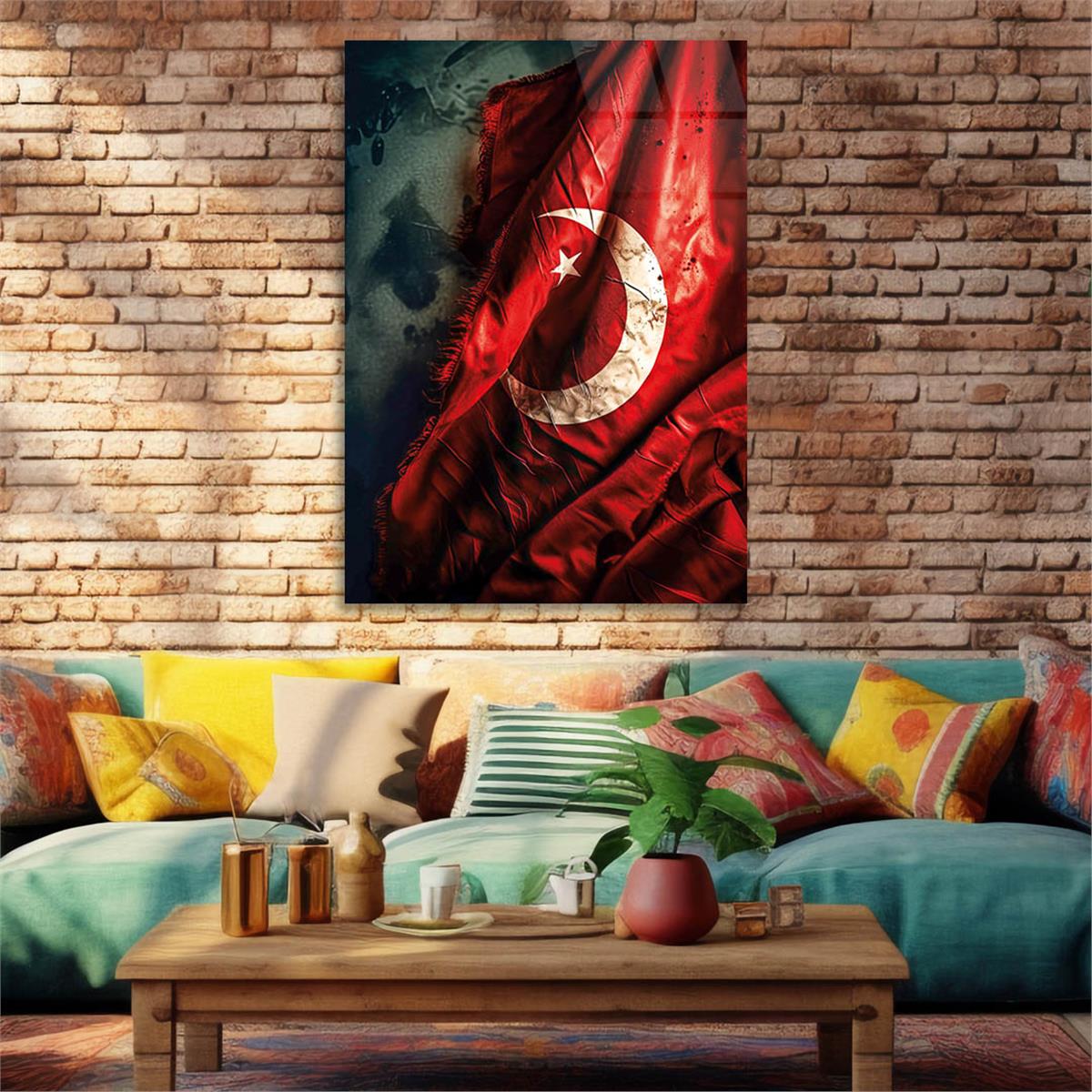 Dikey VatanTemalı Cam Tablo 158