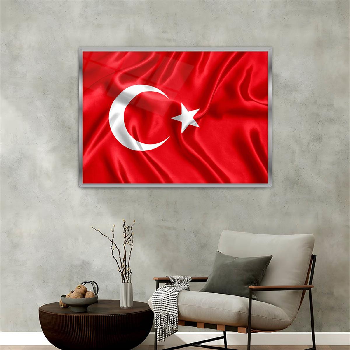 Aluminum-Framed National-Themed Tempered Glass Wall Art 034