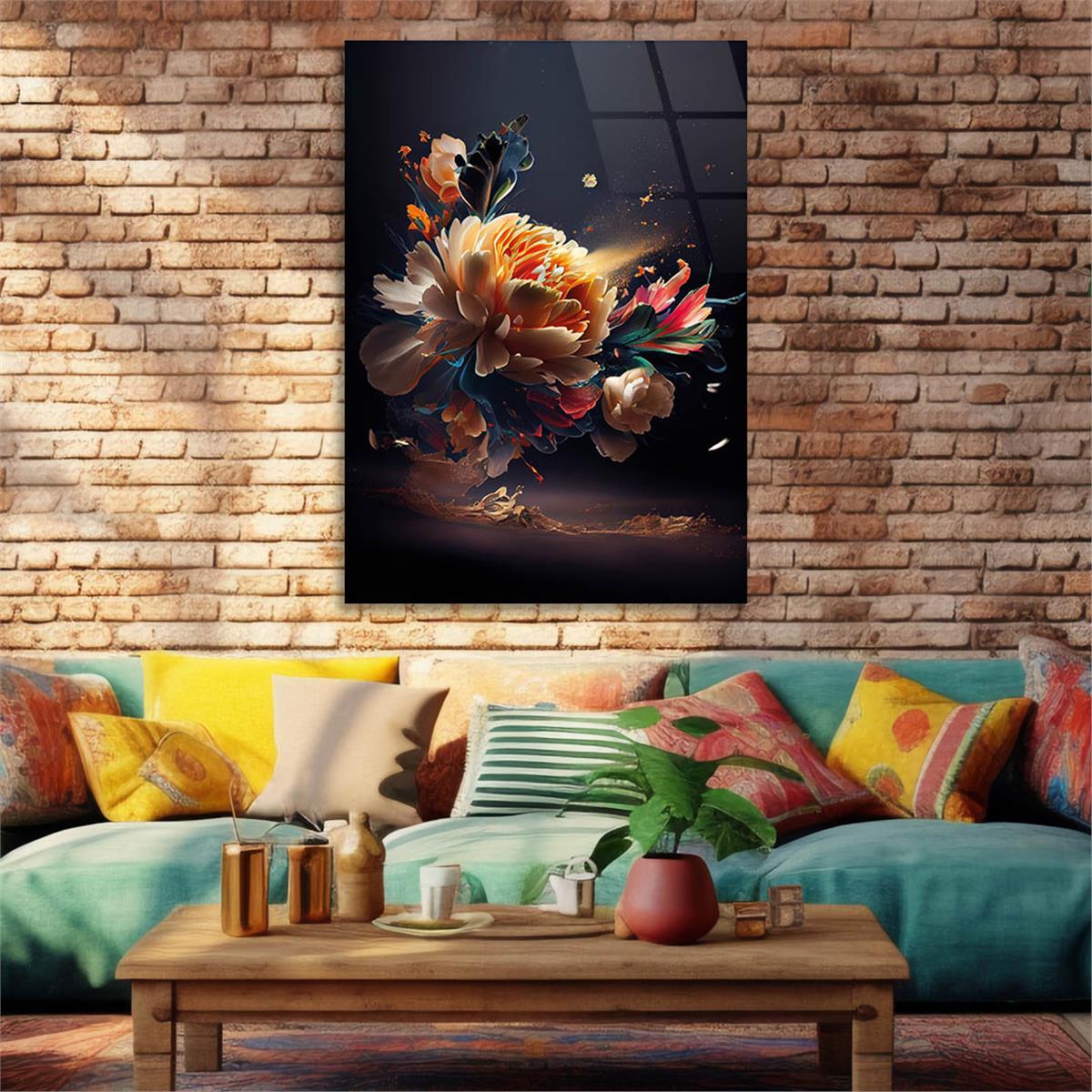 Vertical Tempered Glasss Wall Arts Art-Themed 326