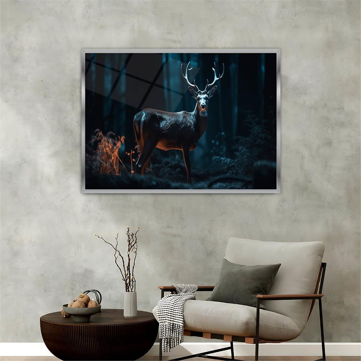 Aluminum-Framed Natured-Themed Tempered Glass Wall Art 034