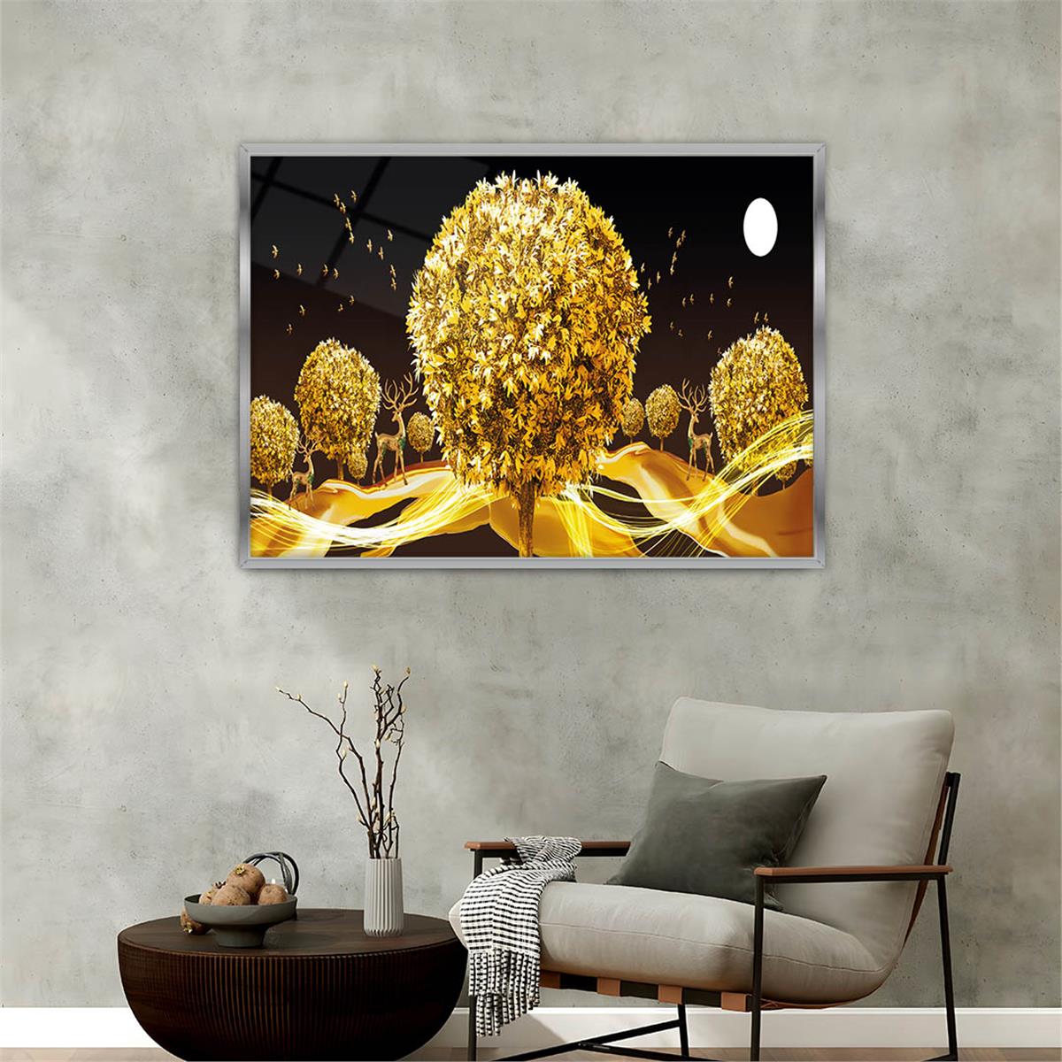 Aluminum-Framed Art-Themed Tempered Glass Wall Art 185