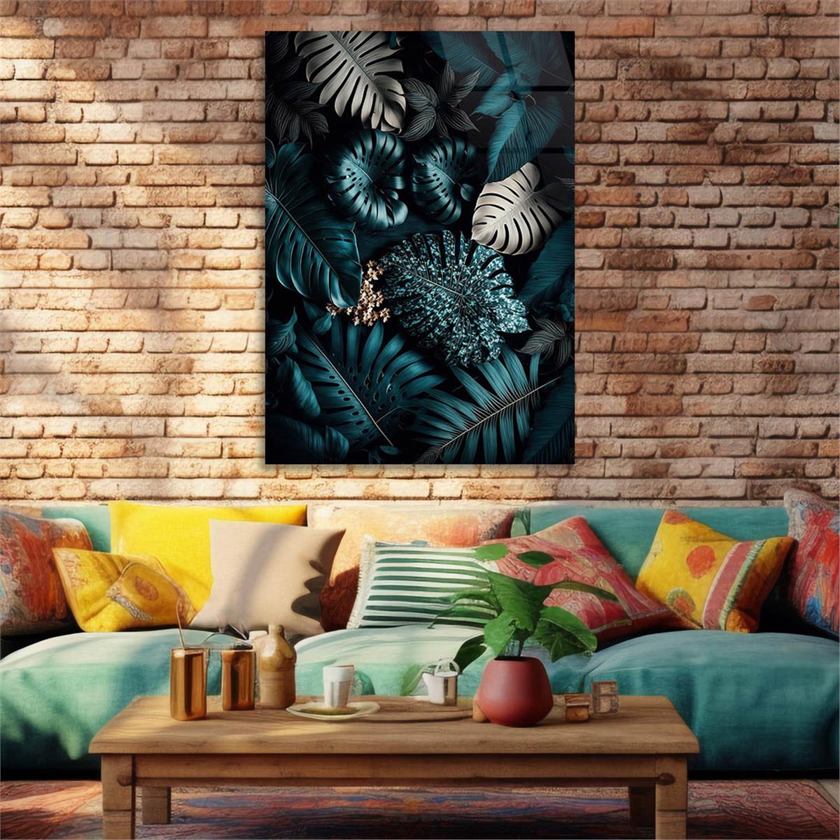 Dikey Sanat Temalı Cam Tablo 504