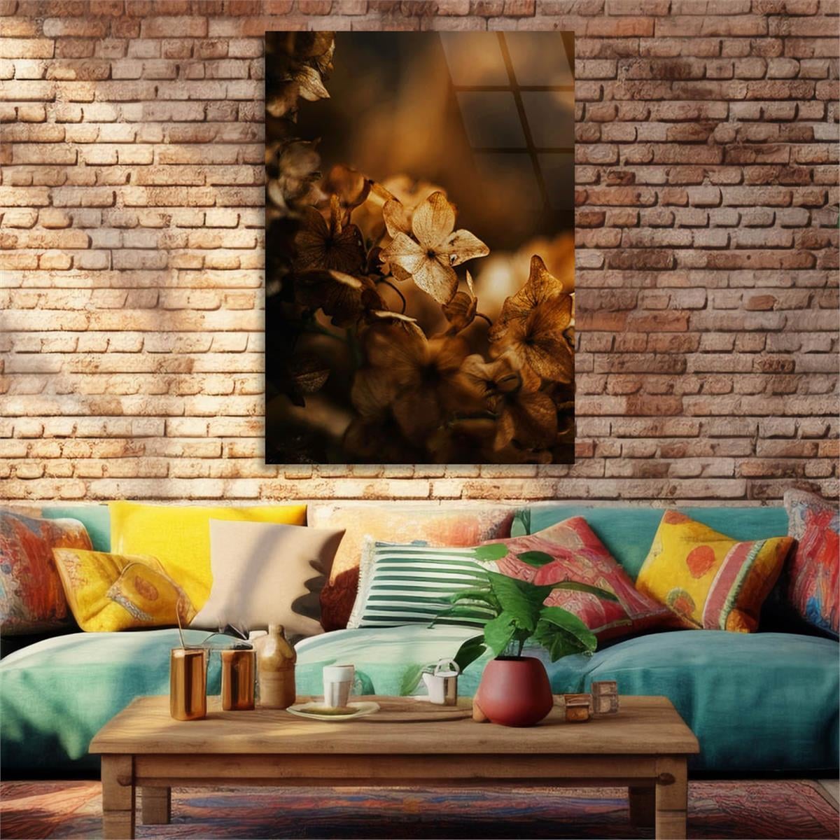 Dikey Sanat Temalı Cam Tablo 388