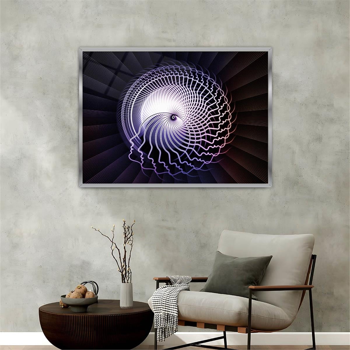 Aluminum-Framed Art-Themed Tempered Glass Wall Art 036