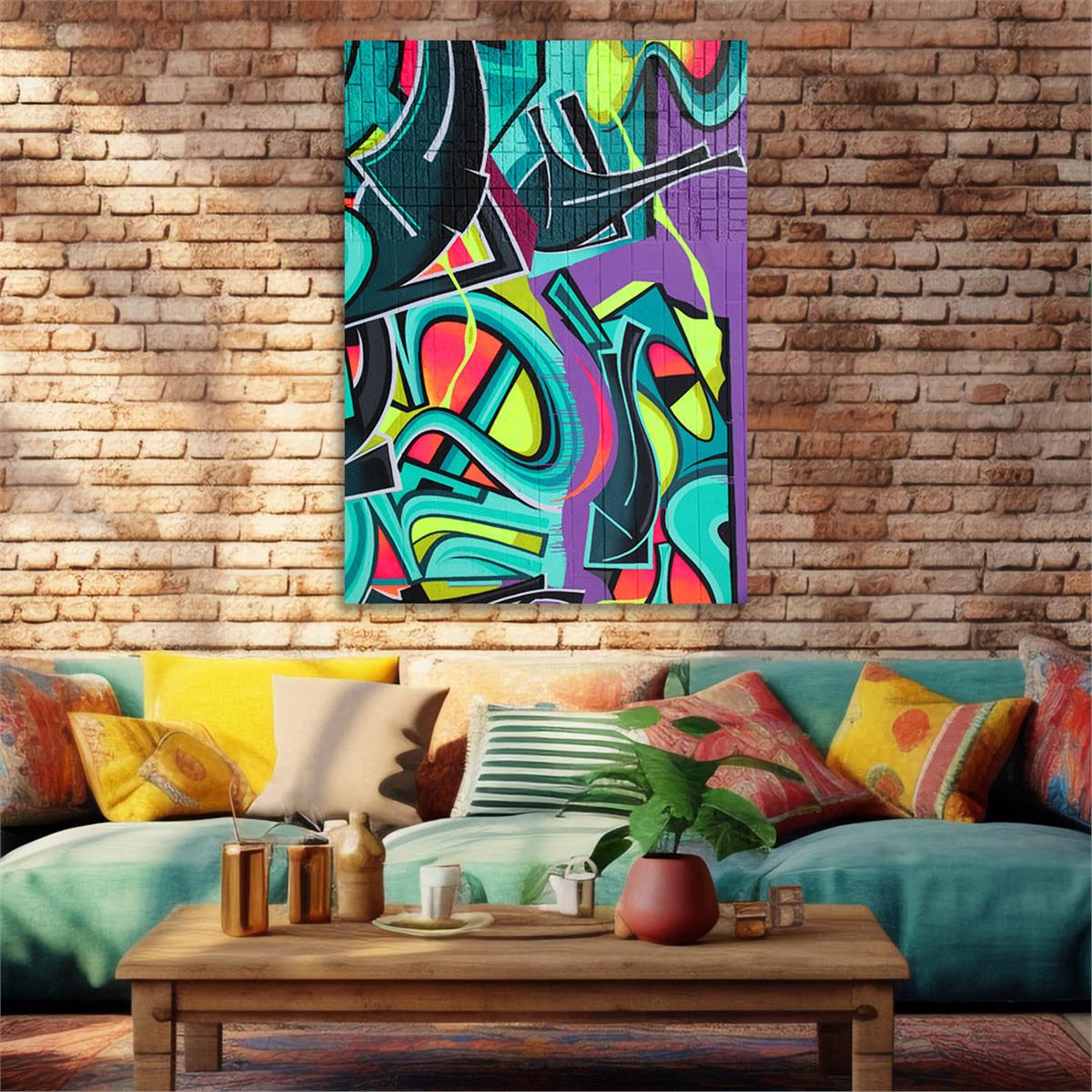 Dikey Sanat Temalı Cam Tablo 422