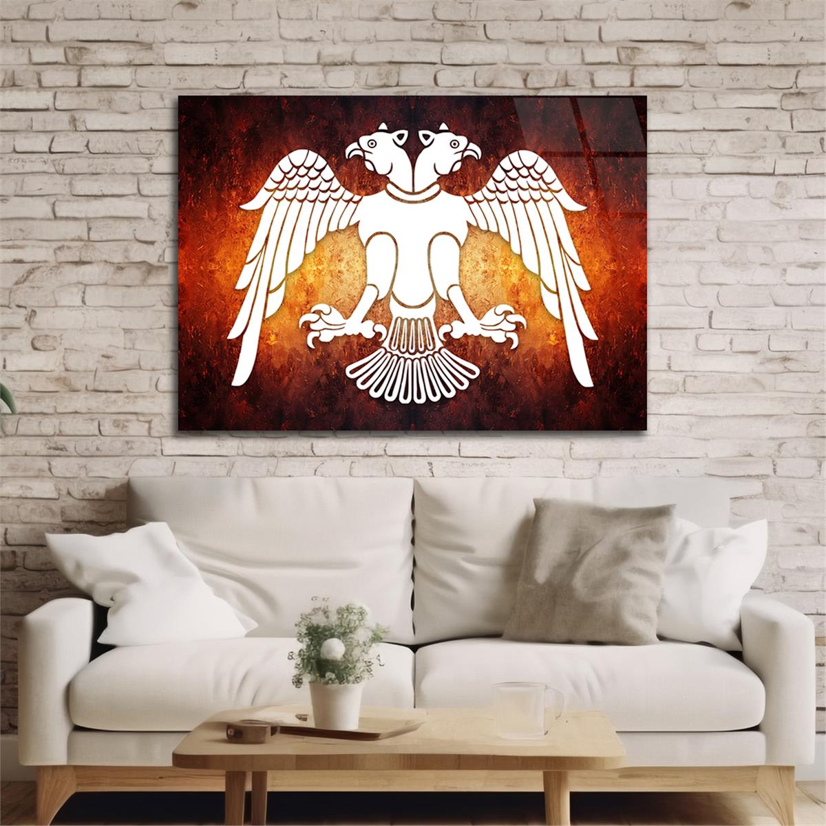 Yatay Vatan Temalı Cam Tablo 166