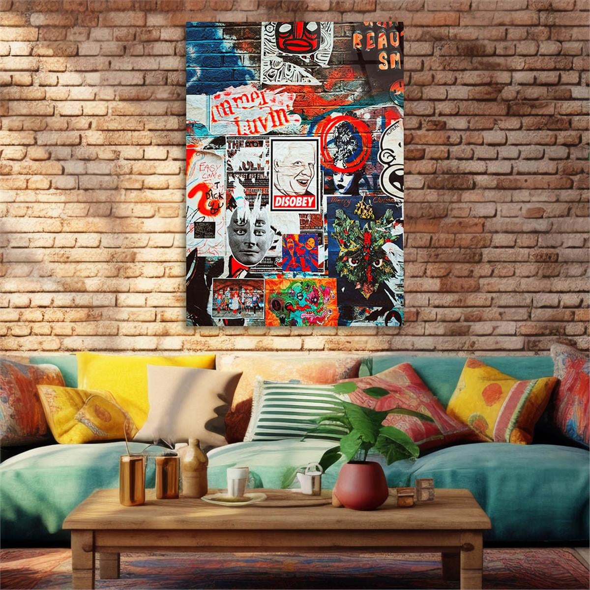 Dikey Sanat Temalı Cam Tablo 423