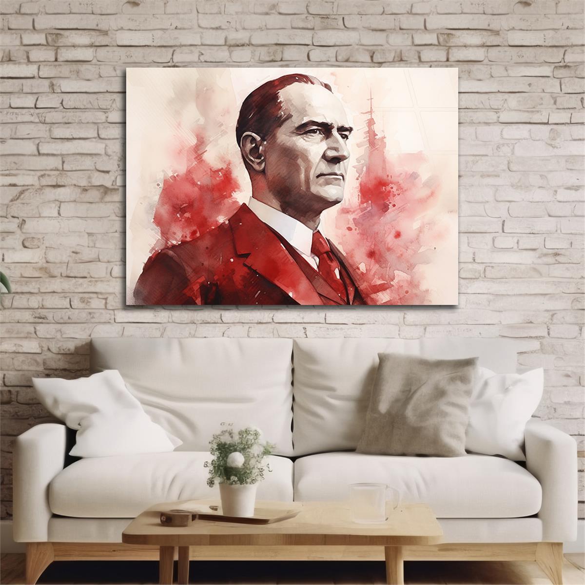 Yatay VatanTemalı Cam Tablo 115